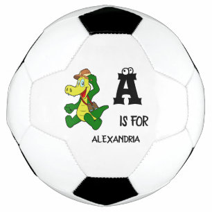 Bola De Futebol Monograma A personalizado é para o réptil engraçad