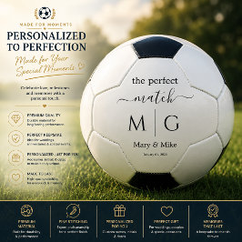 Bola De Futebol Monograma de Casal Correspondência Perfeita Branco