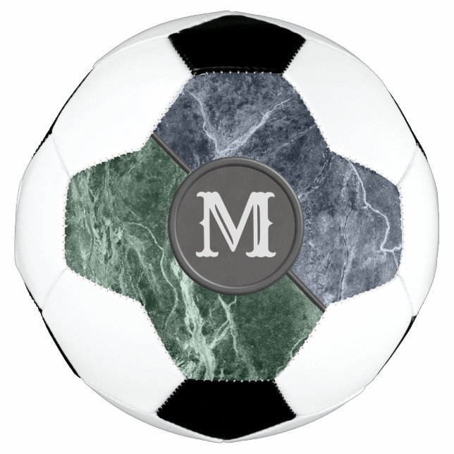 Bola De Futebol Monograma de duas cores - Escolha suas cores (Frente)