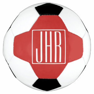 Bola De Futebol Monograma de iniciais modernas em negrito 3 Bran