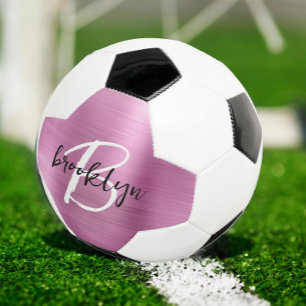 Bola De Futebol Monograma de letra manuscrita preta e branca em Me