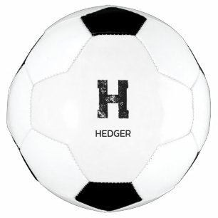 BOLA DE FUTEBOL MONOGRAMA DE UMA LETRA PRETO MINIMALISTA NOME BRAN