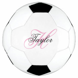 Bola De Futebol Monograma do Rico preto e rosa