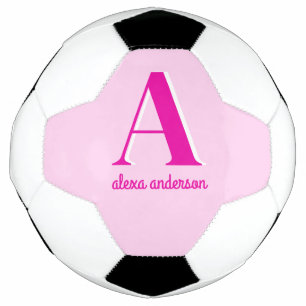 Bola De Futebol Monograma Dolly Retro Rosa Quente