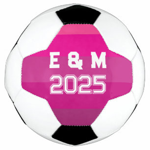 Bola De Futebol Monograma e ano personalizáveis