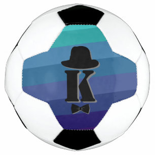 Bola De Futebol Monograma Inicial De Omã Azul Para Homens