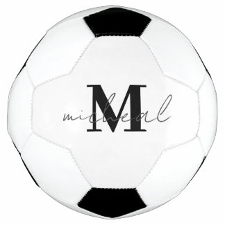 Bola De Futebol Monograma inicial personalizado e nome
