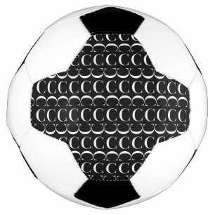 Bola De Futebol Monograma - Letra Inicial C, Escolher Cor de Fundo