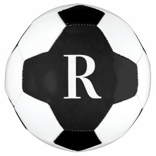 Bola De Futebol Monograma Moderno Preto e Branco