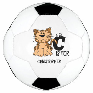 Bola De Futebol Monograma personalizado C é para gatos gatinhos ga