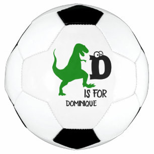 Bola De Futebol Monograma personalizado D é para o T Rex fofo do d