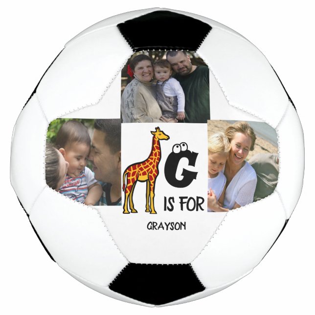 Bola De Futebol Monograma personalizado G para girafas girafas gir (Frente)