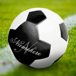 Bola De Futebol Monograma Personalizado Único de Nomes Preto e Bra<br><div class="desc">Design de Monograma Personalizado de Nome Preto e Branco Único para qualquer pessoa.</div>