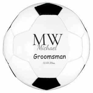 Bola De Futebol monograma simples personalizado nome padrinho mini