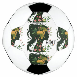 Bola De Futebol Mulher Mãe Terra Silhueta – Deusa da Natureza Flor