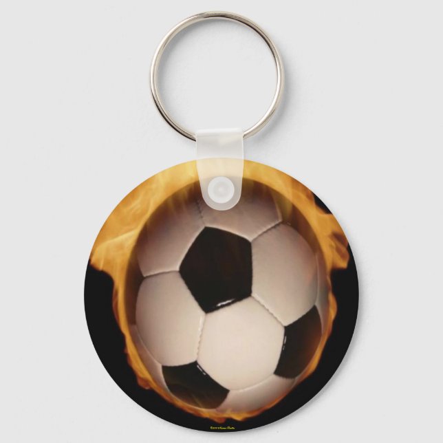 Bola De Futebol Na Chaveiro De Fogo (Frente)