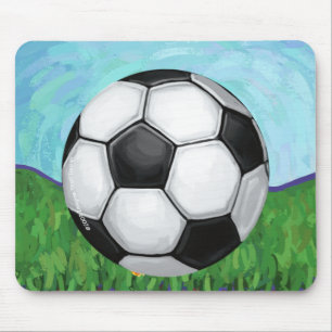 Bola de futebol na grama Mousepad