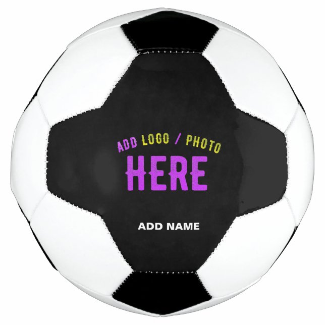 BOLA DE FUTEBOL NA MODA MODERNO PERSONALIZÁVEL NEGRO VERIFICADO CO (Frente)