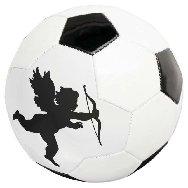 Bola De Futebol Namorados Feliz Cupido Angel Futebol Preto Branco (Três quartos)