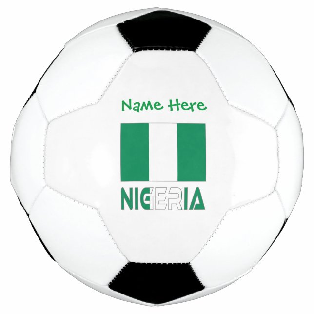 Bola De Futebol Nigéria e Nigerian Flag Green Personalization (Frente)
