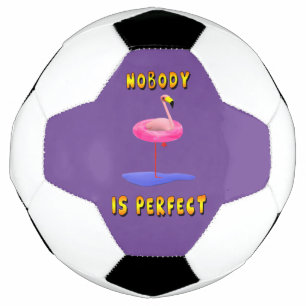 Bola De Futebol Ninguém é perfeito - flamingo com anel de natação