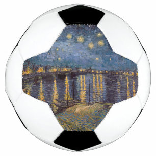 Bola De Futebol Noite Estrelada sobre o Rio Rhône por Vincent Van