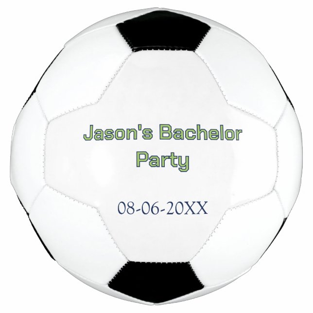 Bola De Futebol Nome da festa de despedida de solteiro data simple (Frente)
