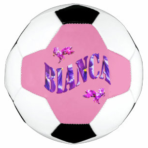 Bola De Futebol Nome De Bianca Projetado Floral, Soccerball