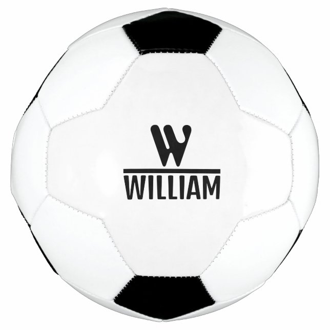 Bola De Futebol Nome de Monograma Personalizado (Frente)