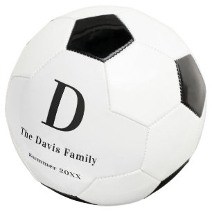 Bola De Futebol Nome do monograma da família simples verão