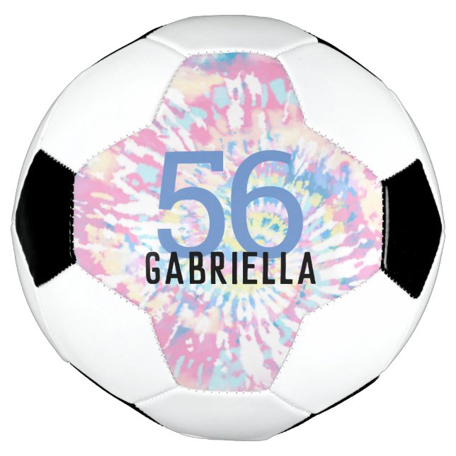 Bola De Futebol Nome e Número de Jersey da Equipe Tie Dye Rosa (Invertido)