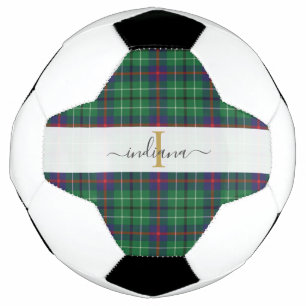 Bola De Futebol Nome em Letra de Forma Monograma Xadrez Clan Dunca