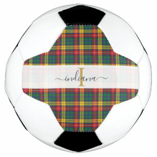 Bola De Futebol Nome em Roteiro Monograma Xadrez Clan Buchanan Tar