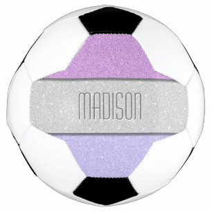 Bola De Futebol Nome Personalizado Brilho Brilho Falso