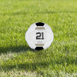 Bola De Futebol Nome Personalizado Crie o seu | Número Personaliza<br><div class="desc">Este presente de moda apresenta um design de correção de número de camisa e sua escolha de personalização. Adicione seu número de camisa, nome, escola ou faculdade, ano de aula ou qualquer outra personalização. Todas as cores podem ser alteradas. Excelente para segundo grau ou formando universitário. Um presente na moda...</div>
