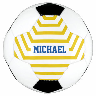 Bola De Futebol Nome Personalizado de Faixa de Diversão Amarela