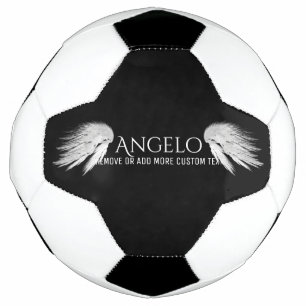 Bola De Futebol Nome Personalizado do ÂNGEL WINGS Preto
