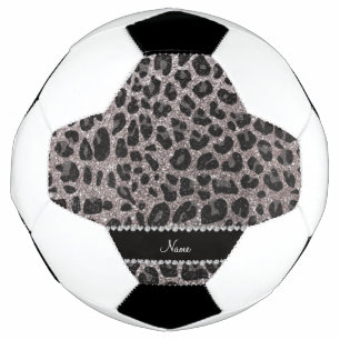Bola De Futebol Nome personalizado manchas-leopardo-da-relva