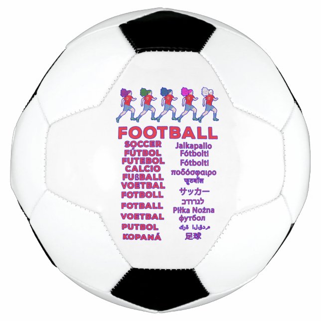 Bola De Futebol Nomes Multilíngues de Futebol Feminino Global Fã d (Frente)
