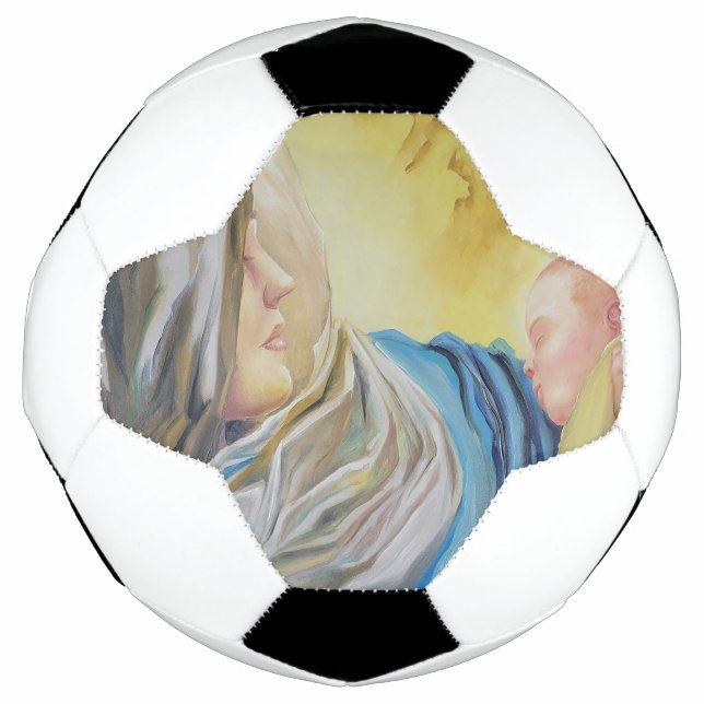 Bola De Futebol Nossa Senhora do Silêncio segurando Jesus bebê (Frente)
