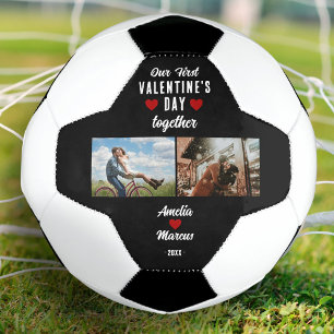 Bola De Futebol Nosso Primeiro Dia de os namorados Junto 2 Fotogra