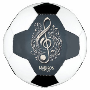 Bola De Futebol Nota de Limpeza Musical de Nome Personalizado