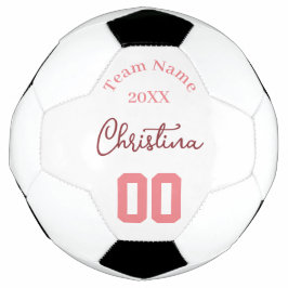 Bola De Futebol Número da Menina Cor-de-Rosa Ano da Equipe