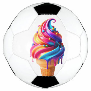 Bola De Futebol O clássico vibrante cone de sorvete da SlipperyJoe