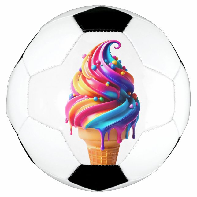 Bola De Futebol O clássico vibrante cone de sorvete da SlipperyJoe (Frente)