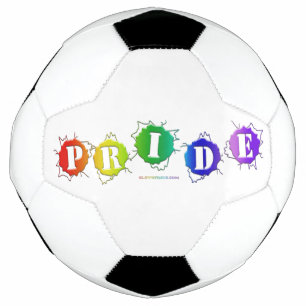 Bola De Futebol O letreiro de orgulho de cores arco-íris do Slippe