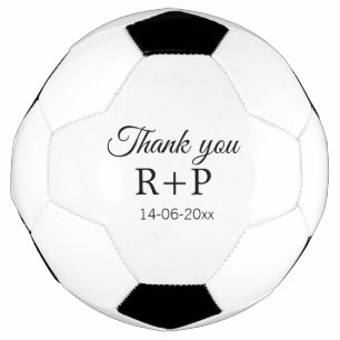 Bola De Futebol Obrigado por adicionar o texto da data da letra in