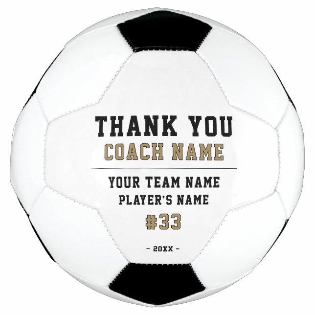 Bola De Futebol Obrigado Treinador Nome da Equipe Número (Frente)