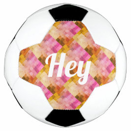 Bola De Futebol Olá Padrão Geométrico Aquarela Rosa