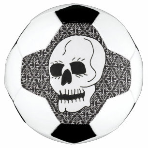 Bola De Futebol Olhos Pretos do Crânio Branco no Damasco Percorri